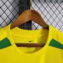 Camisa Pronta Entrega Seleção Brasil Home 2002 - Nike Retrô Masculina - Amarela/Verde + RONALDO N°9 + Frete Grátis