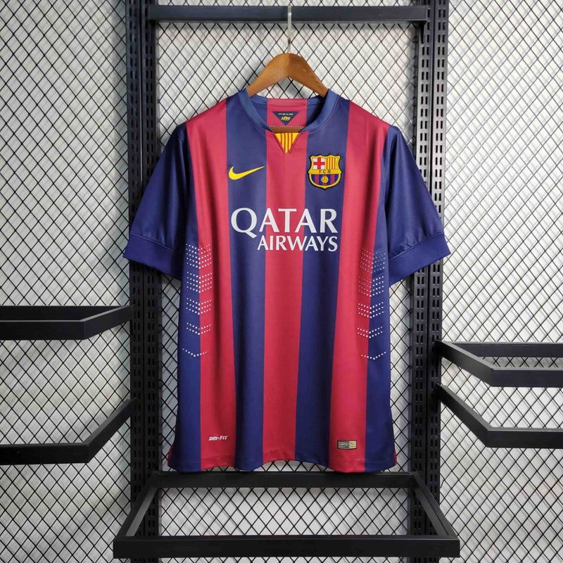 Camisa Pronta Entrega Barcelona Home 2014/15 - Nike Retrô Masculina - Vermelha/Azul + NEYMAR JR N°11 + Frete Grátis