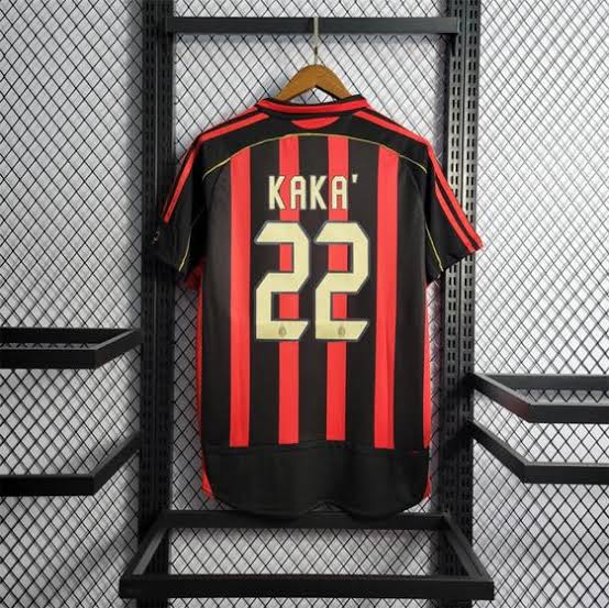 Camisa Pronta Entrega Manchester United Home 2006/07 - Adidas Retrô Masculina - Preta/Vermelha + KAKA' N°22 + Frete Grátis
