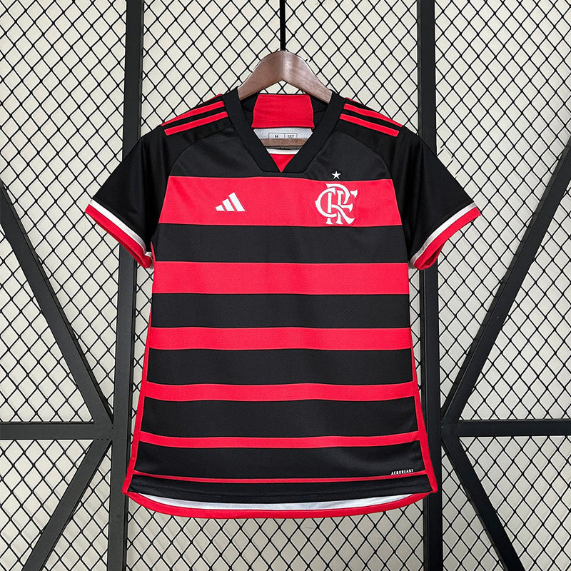Camisa Flamengo Home 2024/25 - Adidas Torcedor Feminina - Vermelha/Preta